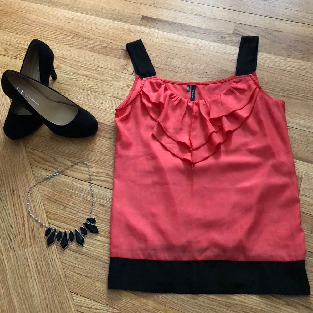 Maurices wear at work coral and black tank